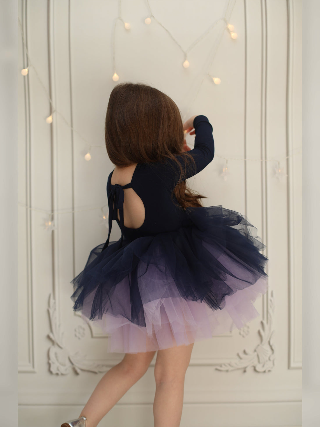 Navy Blue Leotard Ballerina Long Sleeve Tutu