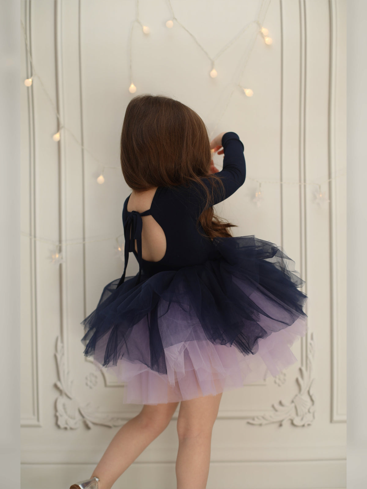 Navy Blue Leotard Ballerina Long Sleeve Tutu