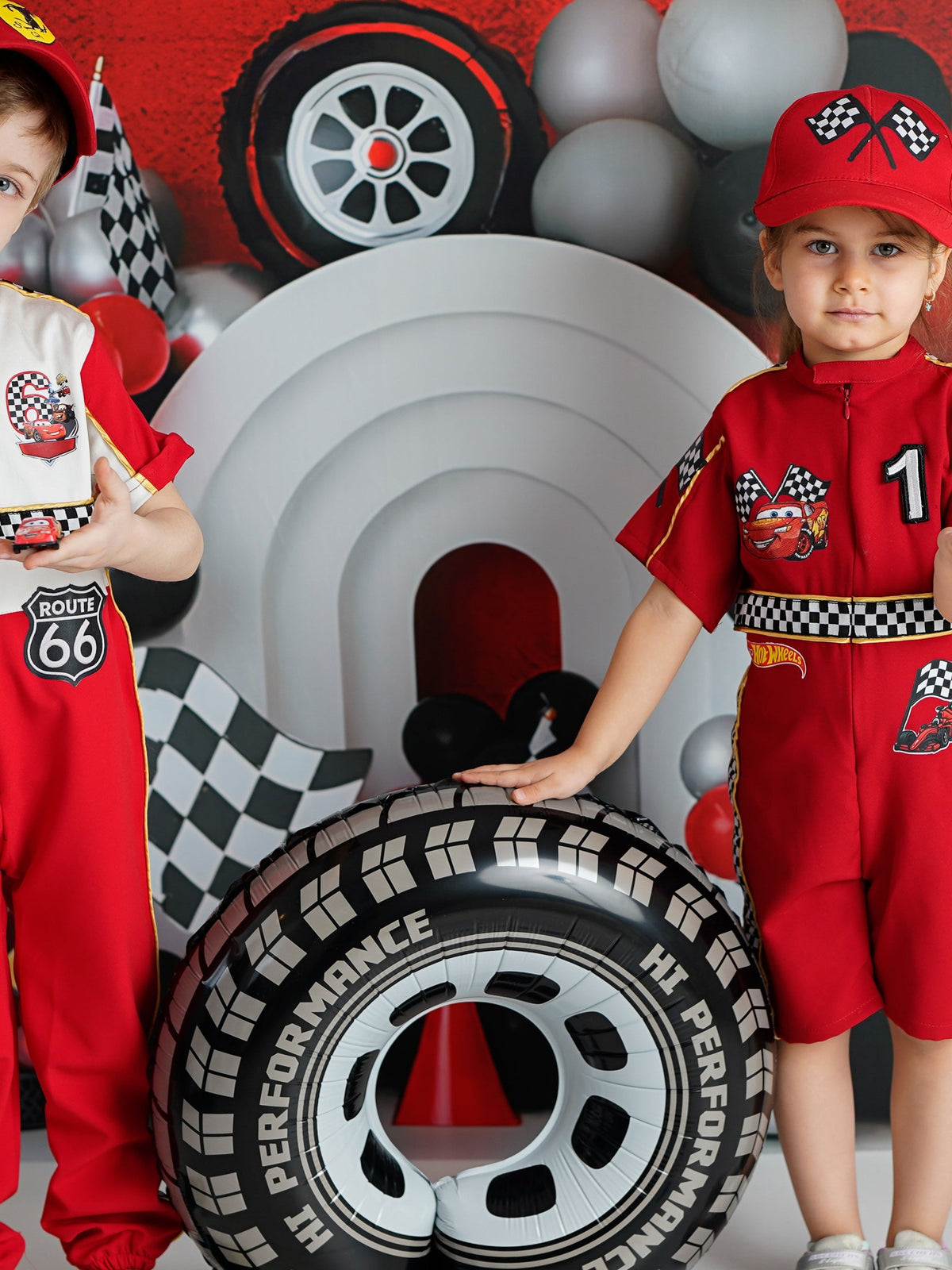 Kids Race Car Costume short sleeve with shorts