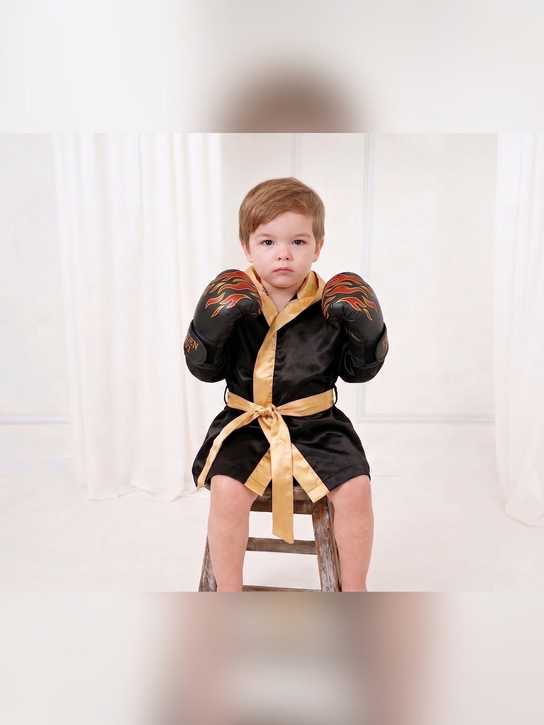 Personalized Kids Boxing Robe Set - Custom Toddler Fighter Outfit
