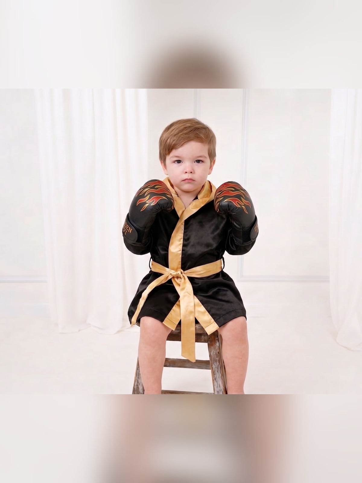 Personalized Kids Boxing Robe Set - Custom Toddler Fighter Outfit