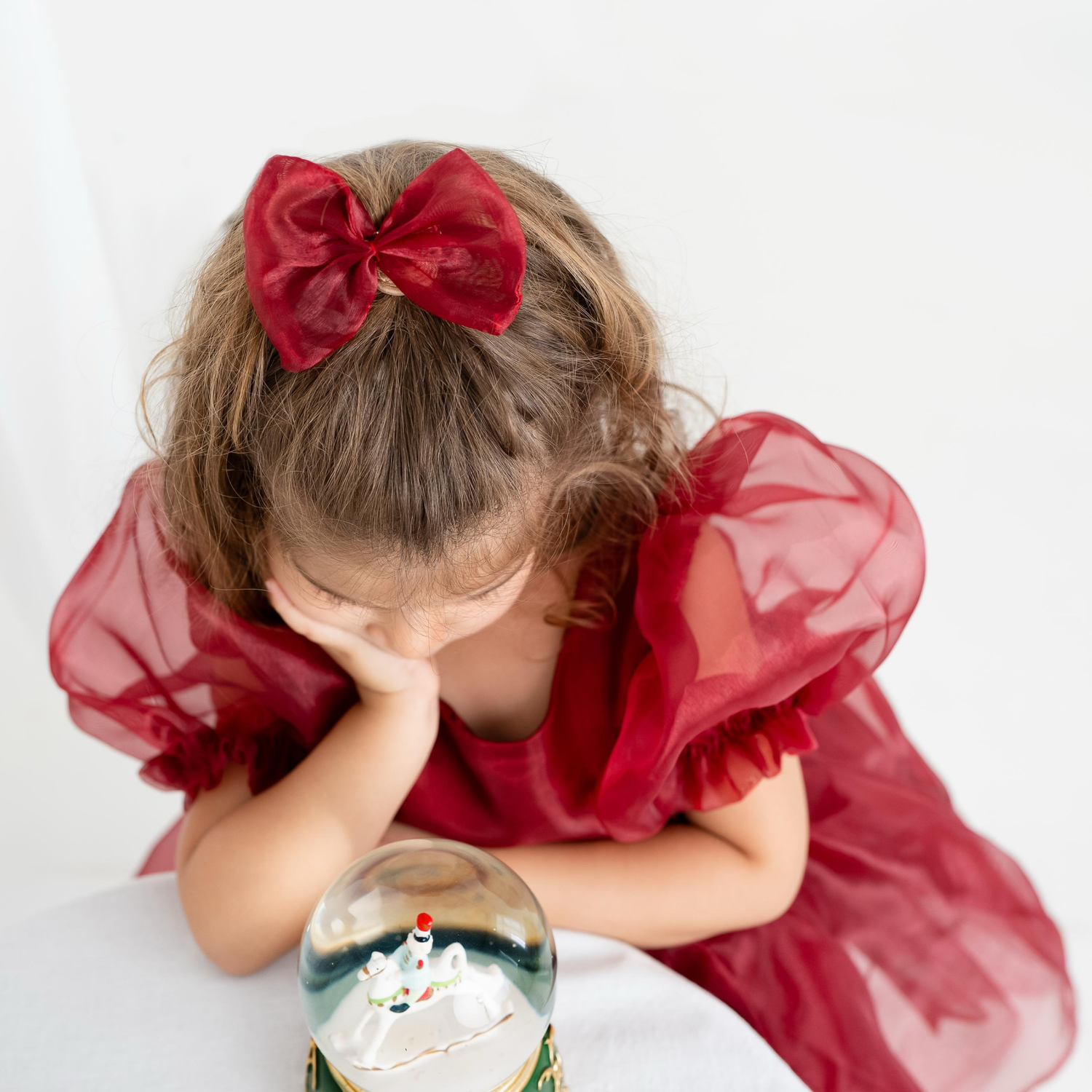 Burgundy Ballon sleeve dress Baby Girl Dress