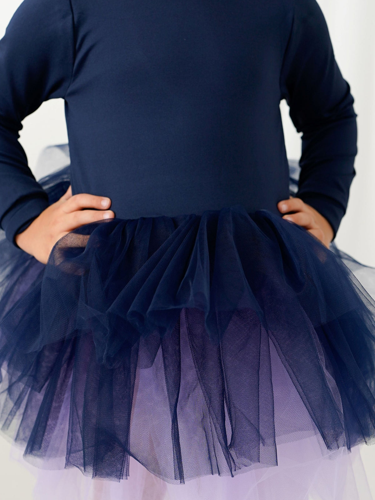 Navy Blue Leotard Ballerina Long Sleeve Tutu