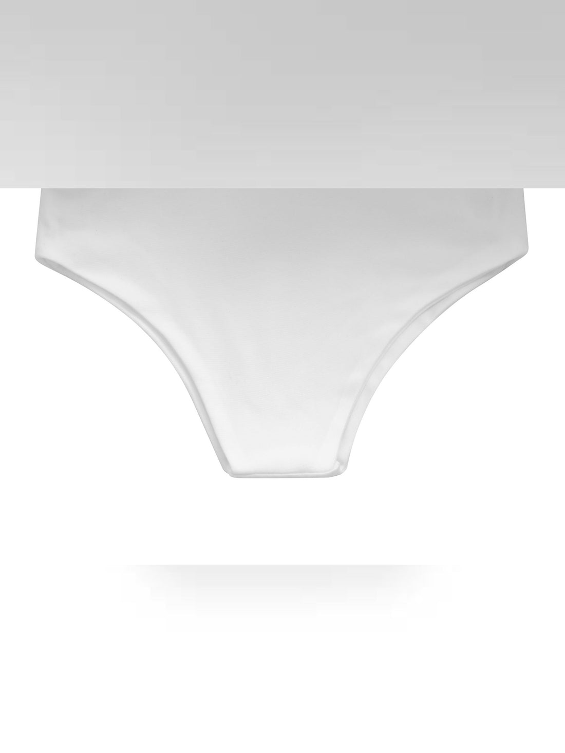 a white bikini bottom with a high waist
