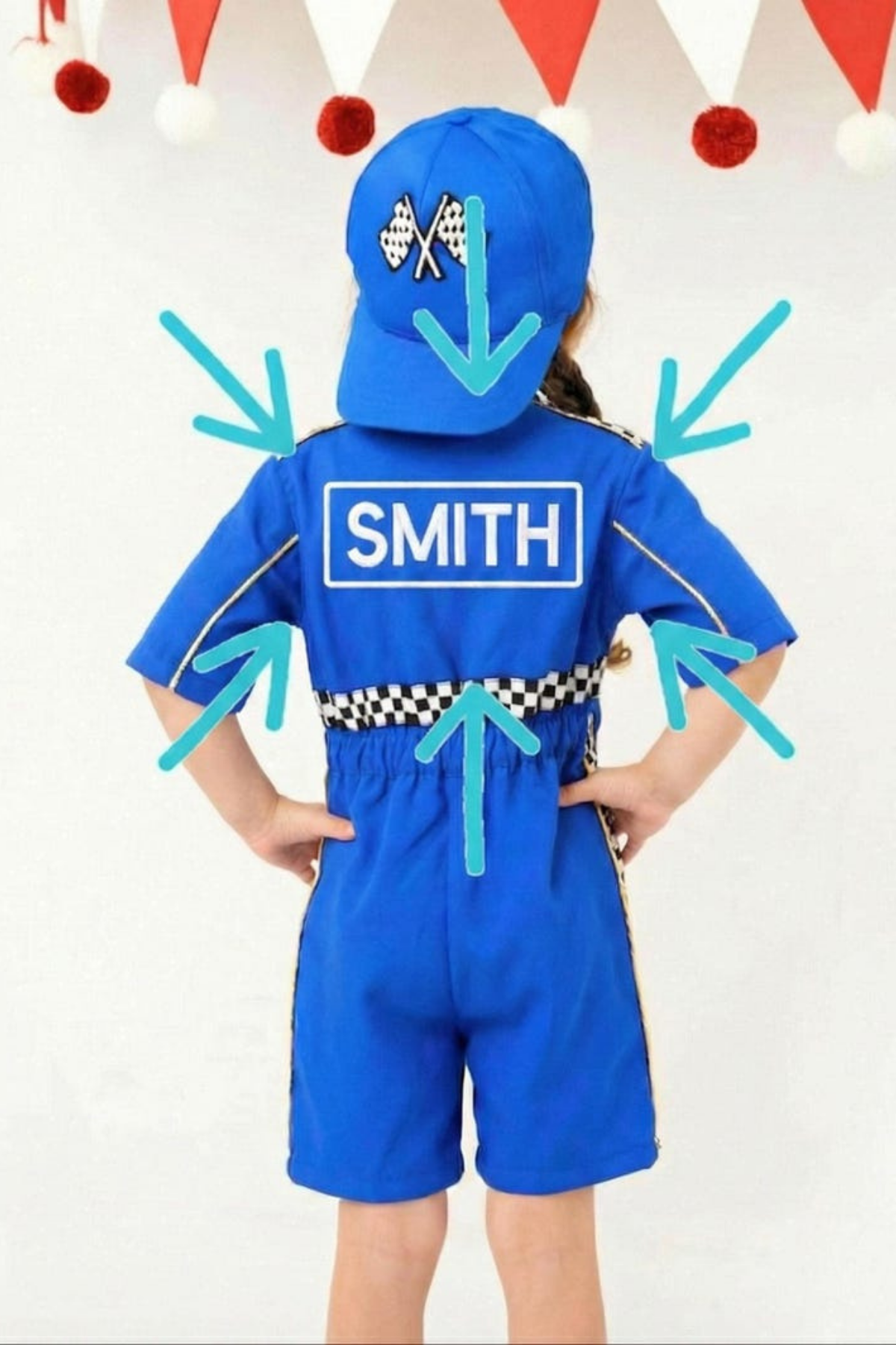 Kids Race Car Costume - Dark Blue Short Racing Jumpsuit Baby Girl Dress
