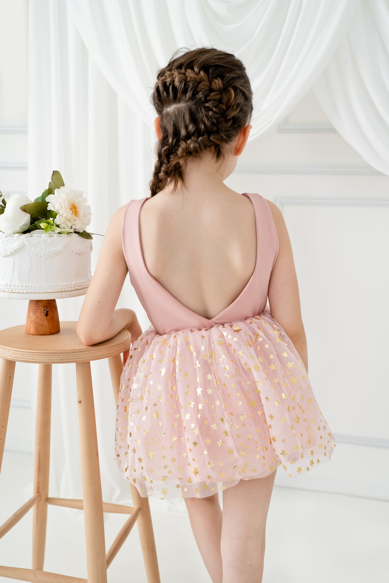 Blush tutu balerina dress with star Baby Girl Dress