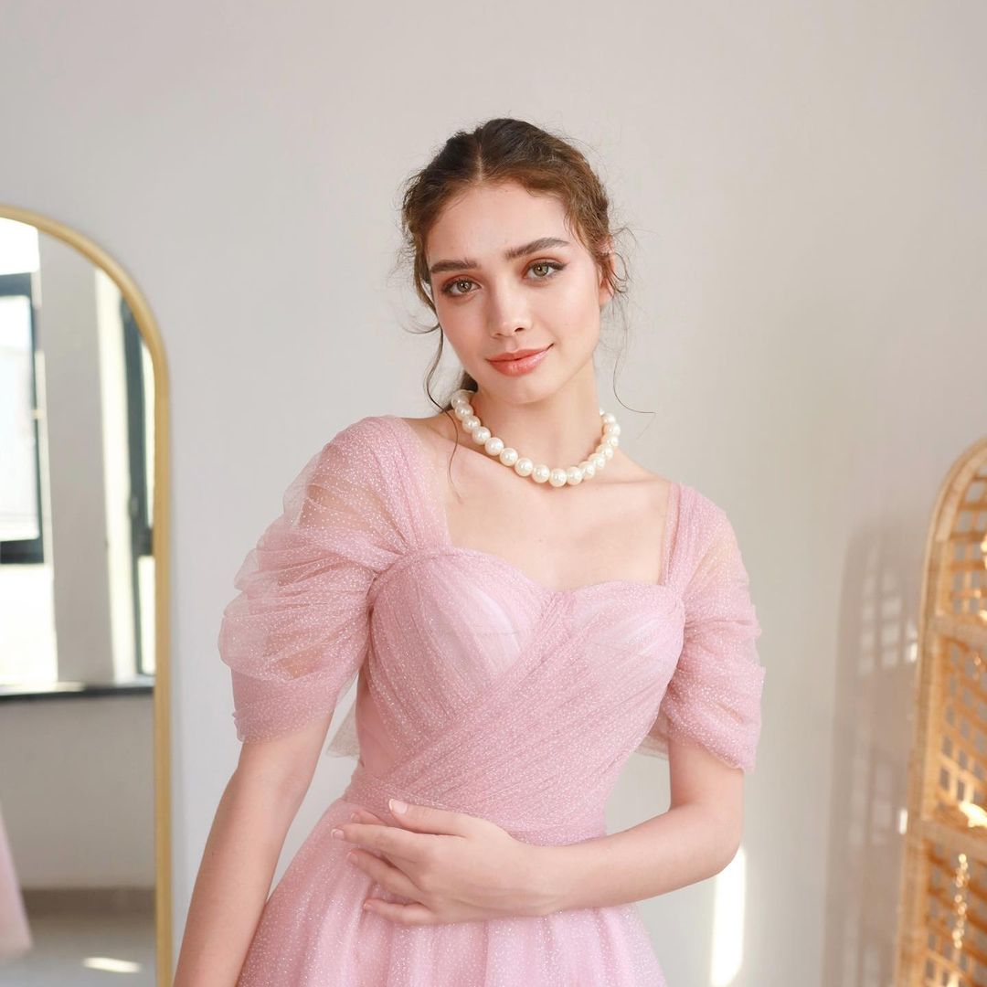 Women prom dress glittery pink MyBabyByMerry Women prom dress glittery pink MyBabyByMerry