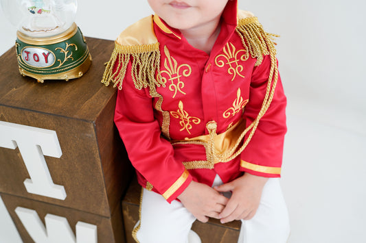 Red and White Baby Boys Prince Suit