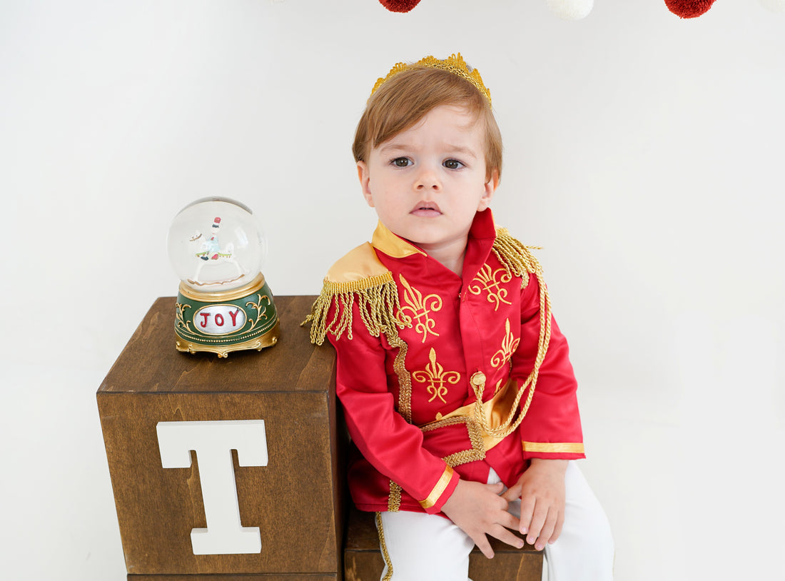 Red and White Baby Boys Prince Suit Baby Girl Dress for Special Occasion