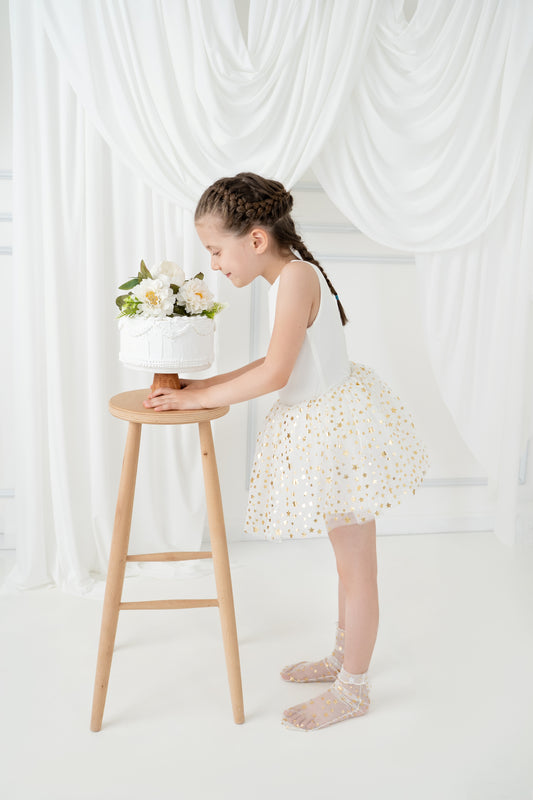 White tutu balerina dress with star