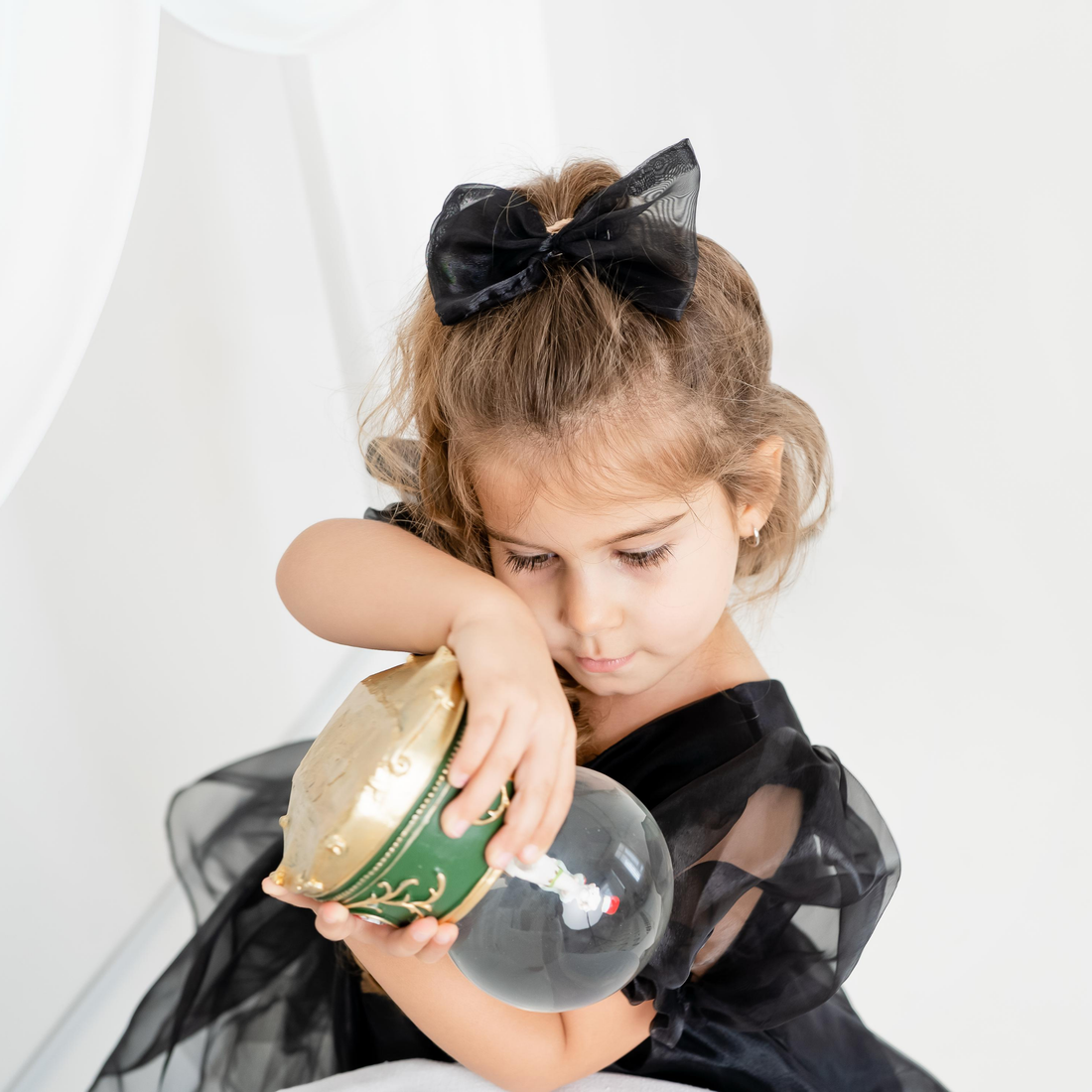 Black Ballon sleeve dress Baby Girl Dress for Special Occasion
