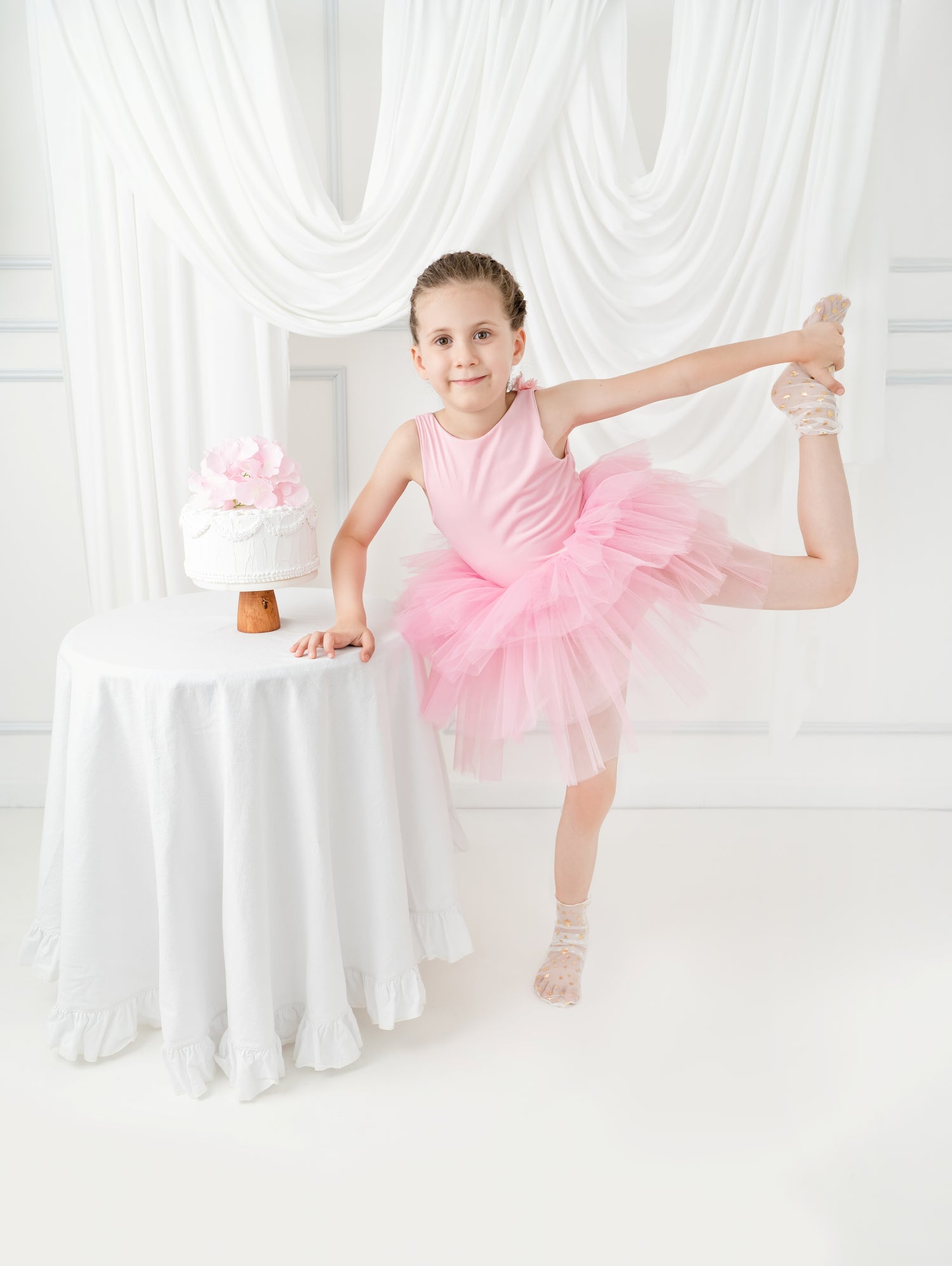 Light pink flower leotard ballerina dress Baby Girl Dress
