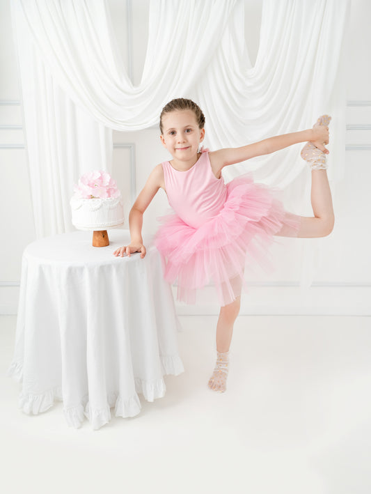 Light pink flower leotard ballerina dress Baby Girl Dress