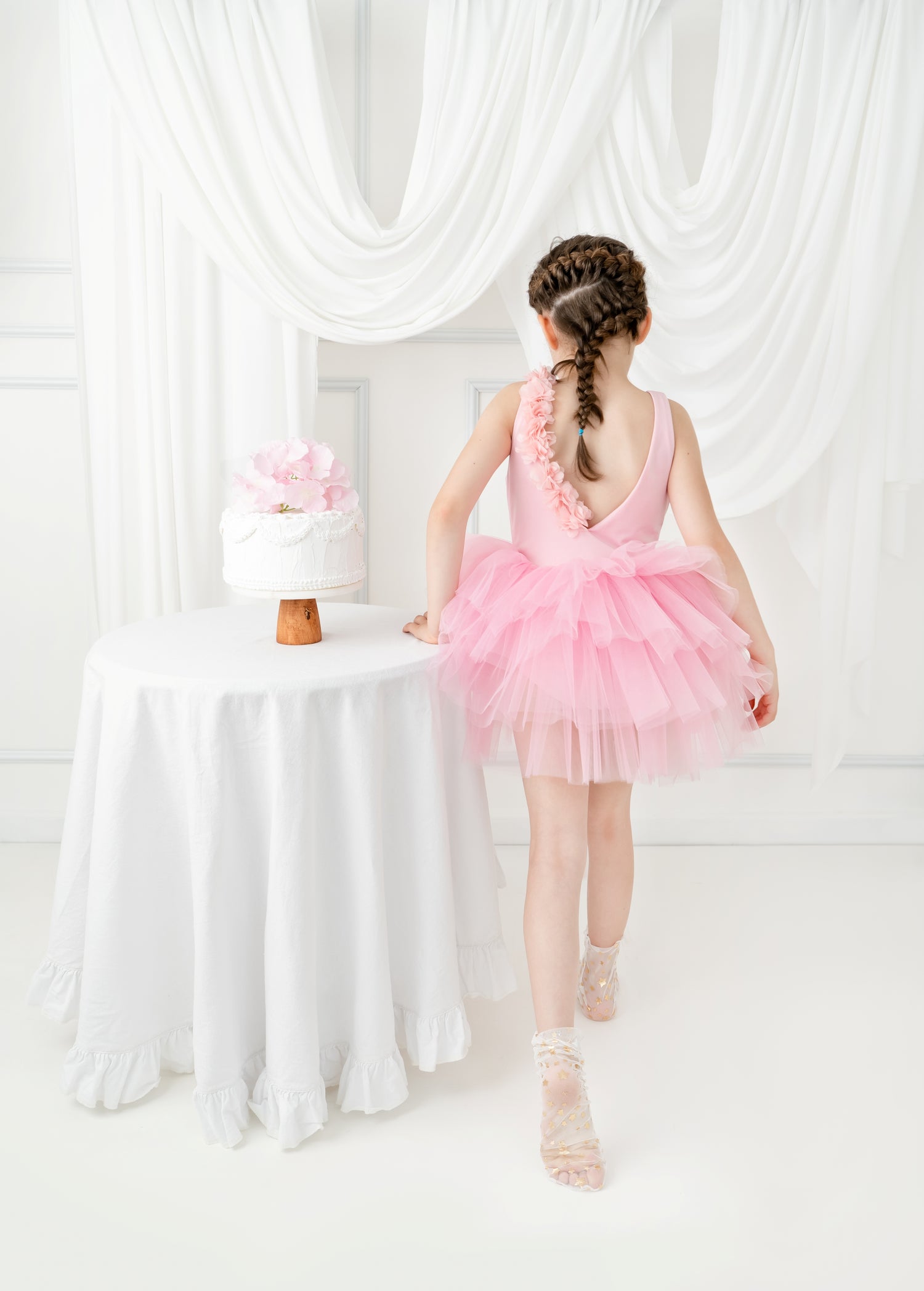 Light pink flower leotard ballerina dress Baby Girl Dress