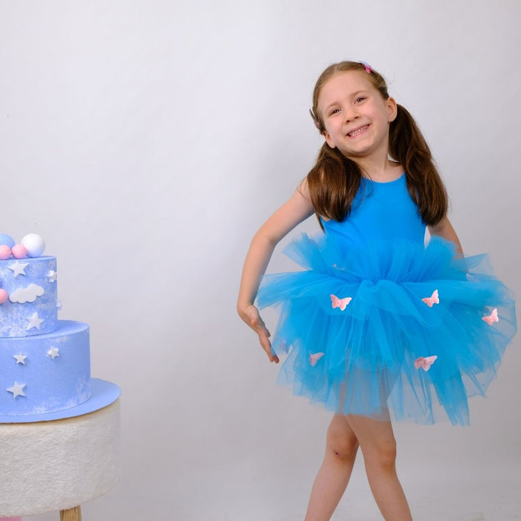 Butterfly detailed blue ballerina tutu