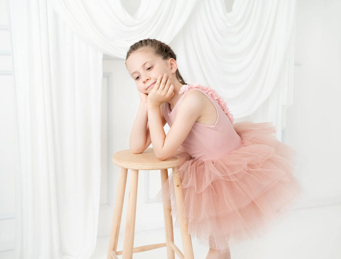 Blush pink flower leotard ballerina dress Baby Girl Dress for Special Occasion