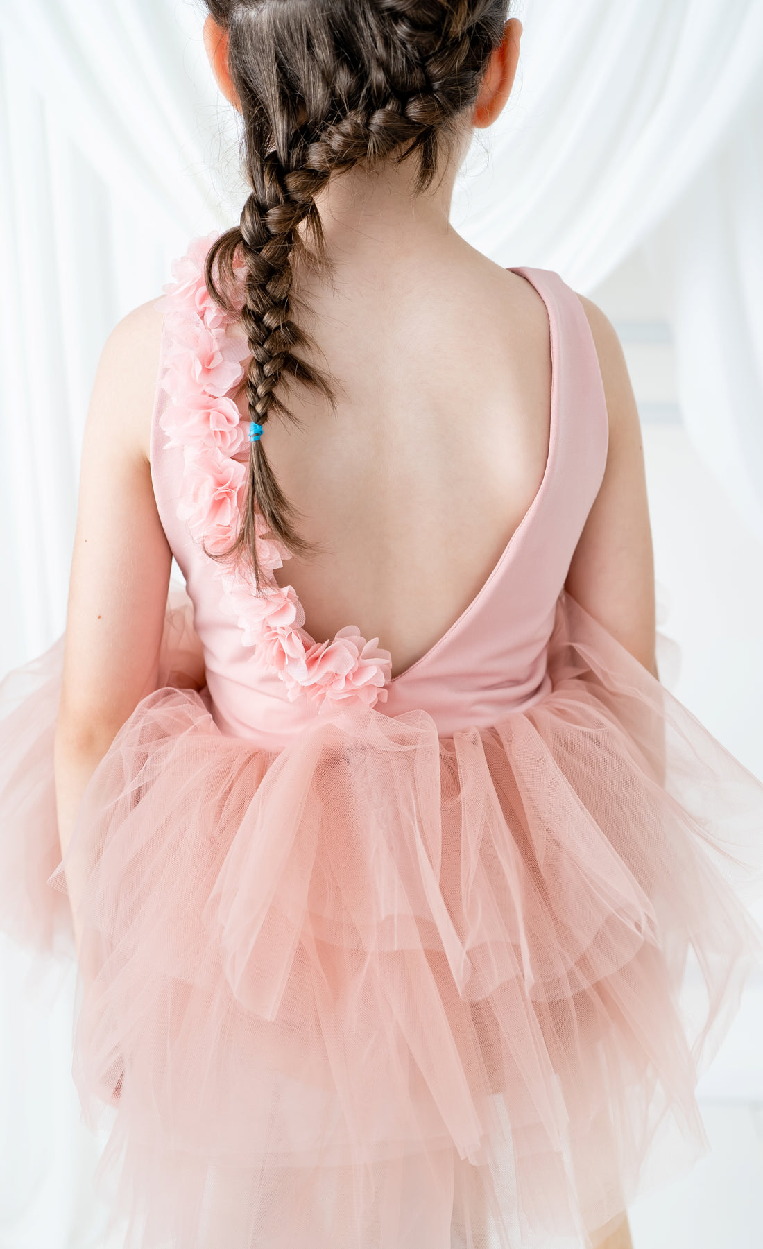 Blush pink flower leotard ballerina dress Baby Girl Dress for Special Occasion