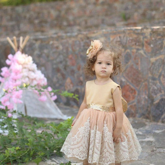 Esma baby girl dress gold