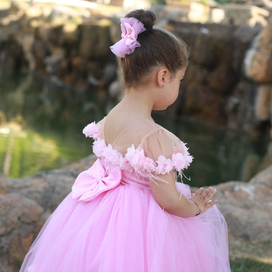 pink flower girl dress 12-18 month