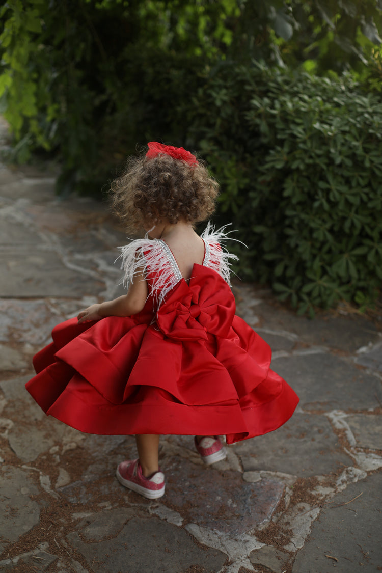 Elena girl dress red