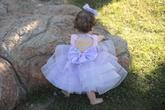 Olivia birthday baby dress lilac