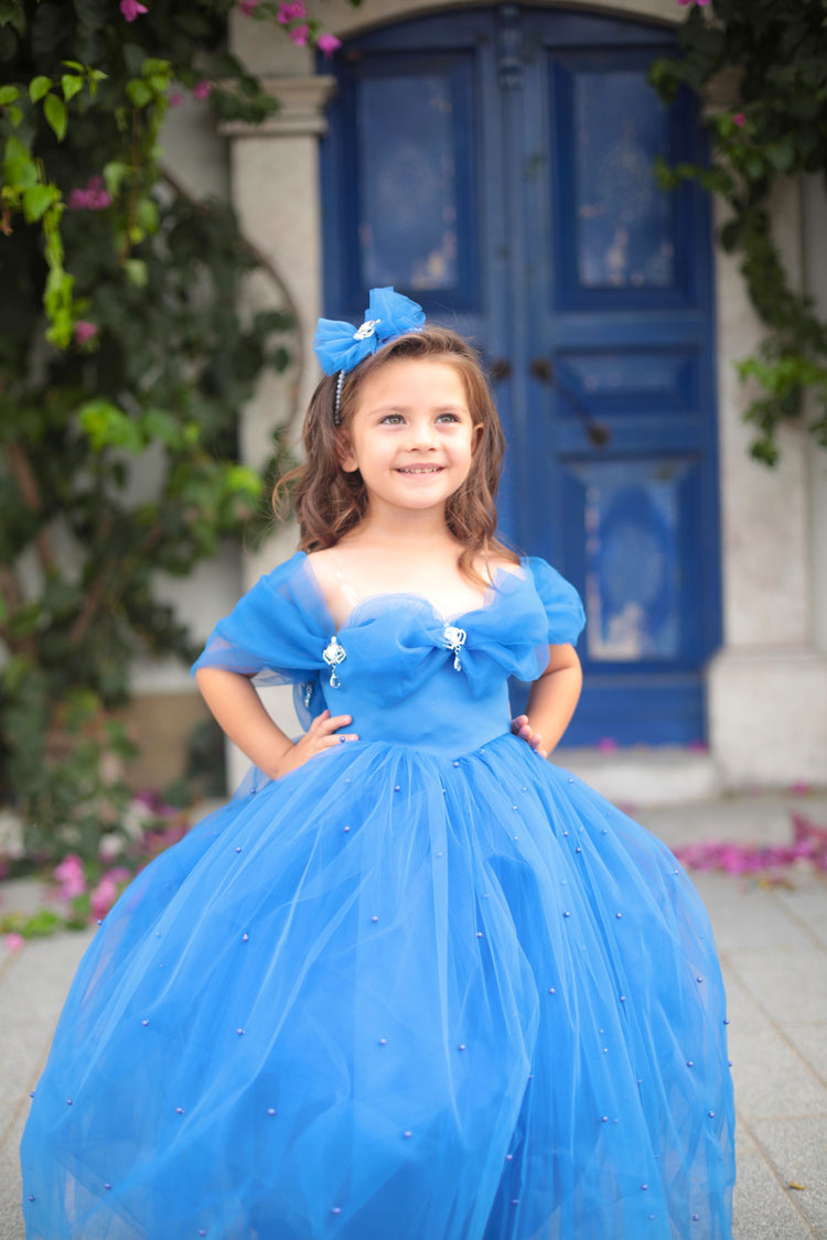 Cinderella girl dress royal blue