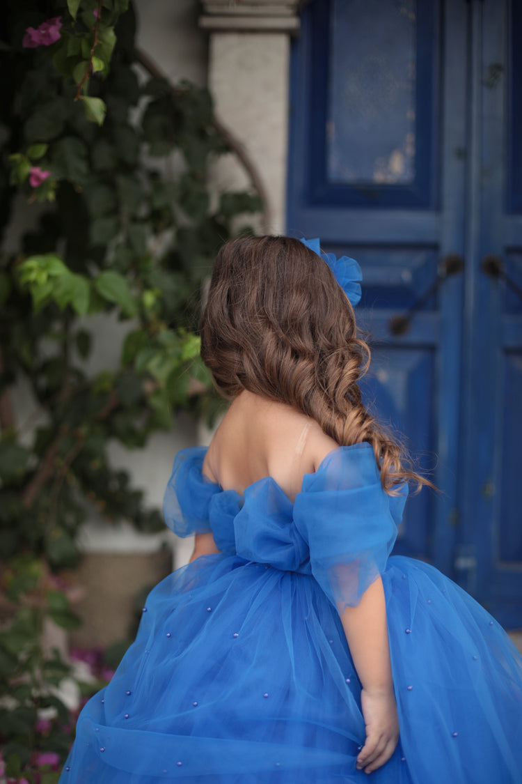 Cinderella girl dress royal blue