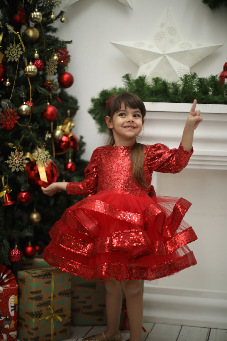 Maggy girl dress red sequin