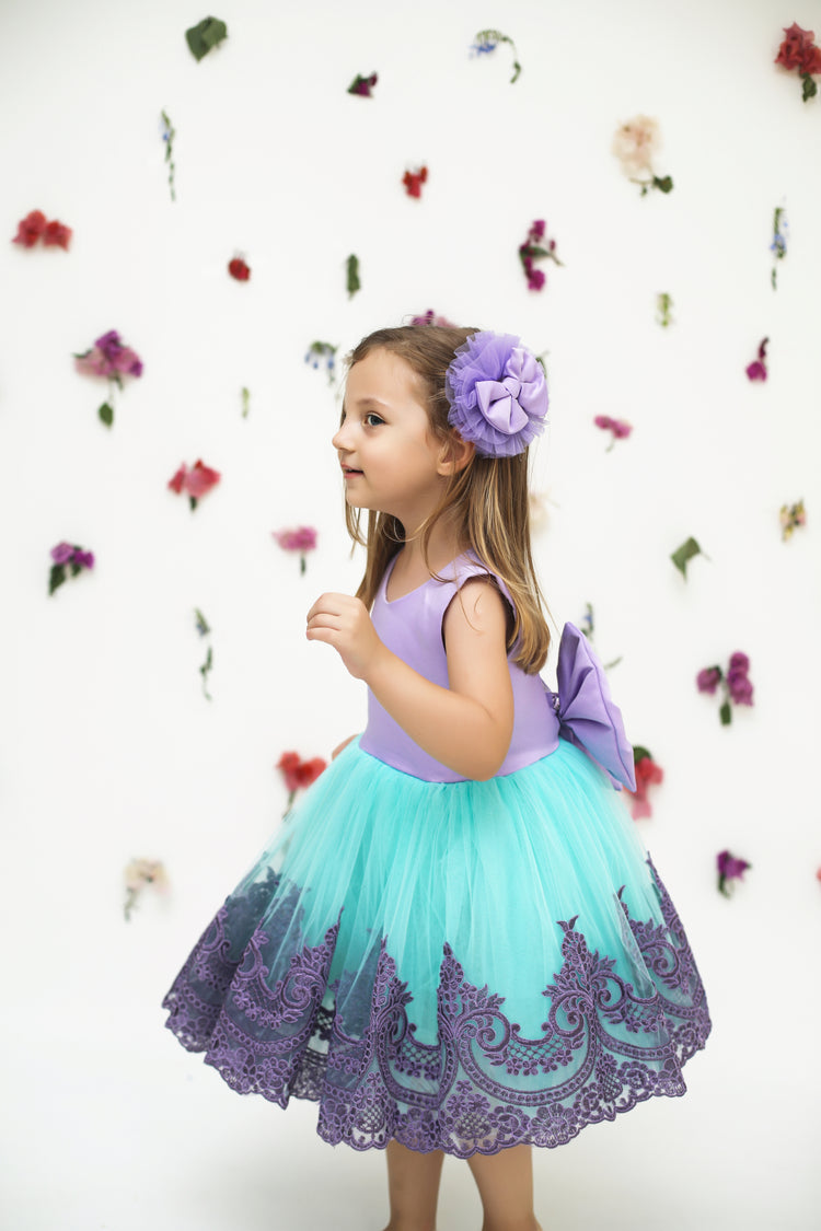 Esma flower girl dress turqouise