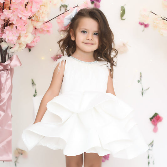 Elena girl dress white