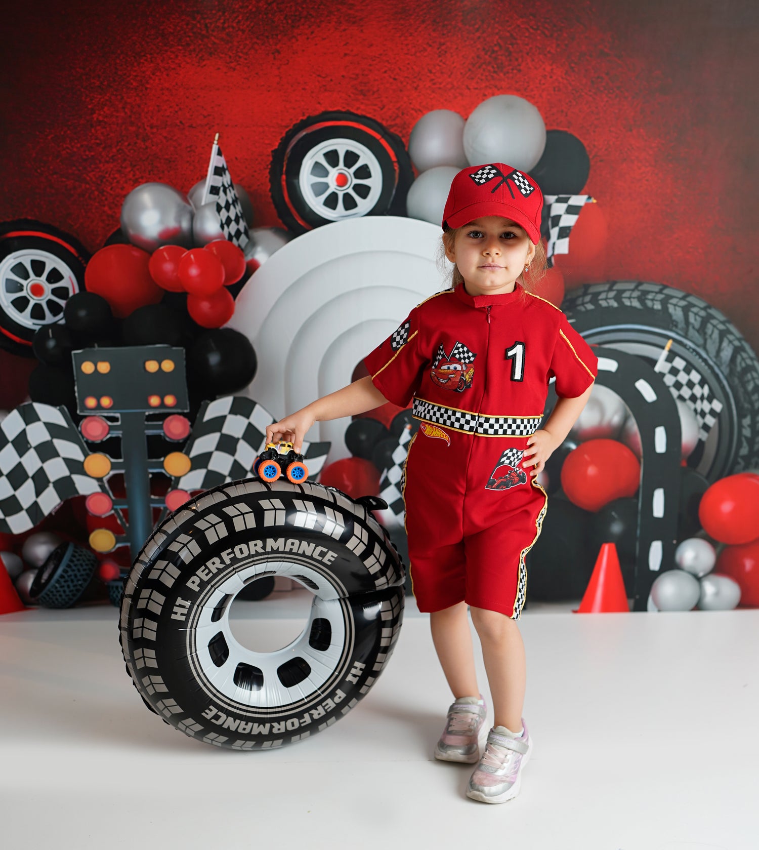 Kids Race Car Costume short sleeve with shorts Baby Girl Dress