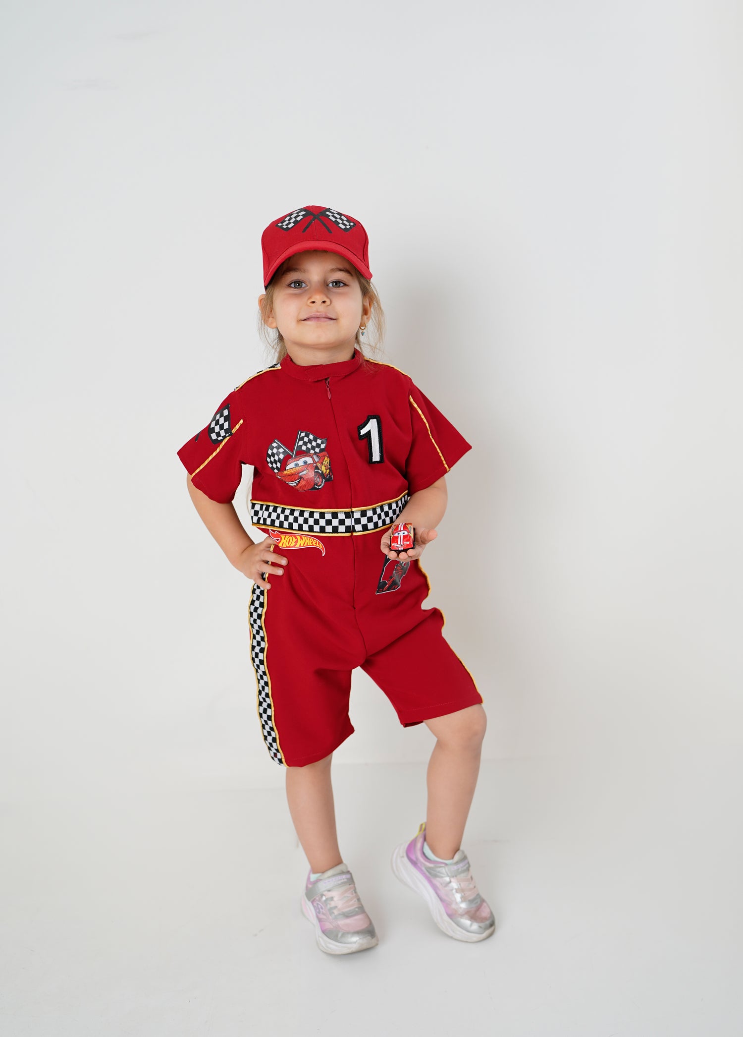 Kids Race Car Costume short sleeve with shorts Baby Girl Dress