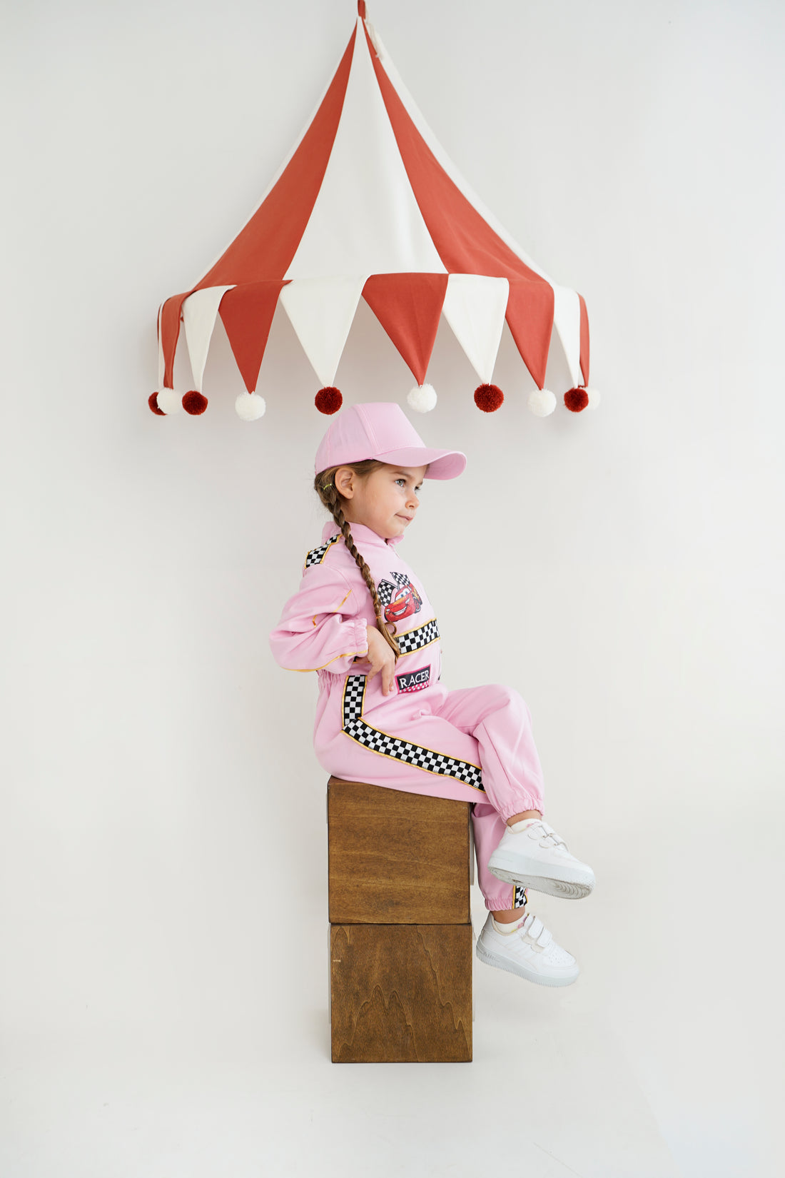 Pink kid race jumpsuit personalzied Baby Girl Dress for Special Occasion