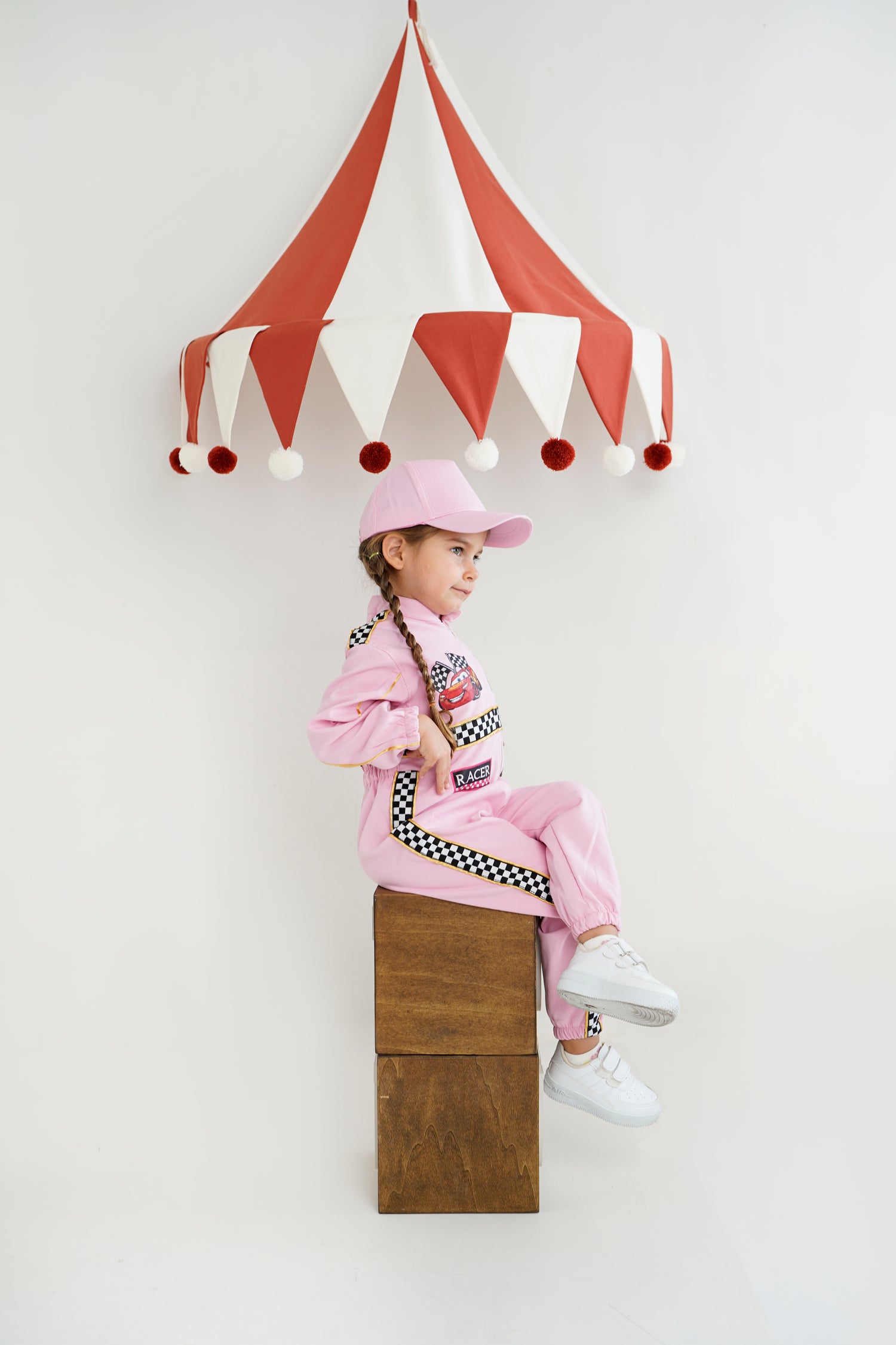 Pink kid race jumpsuit personalzied Baby Girl Dress