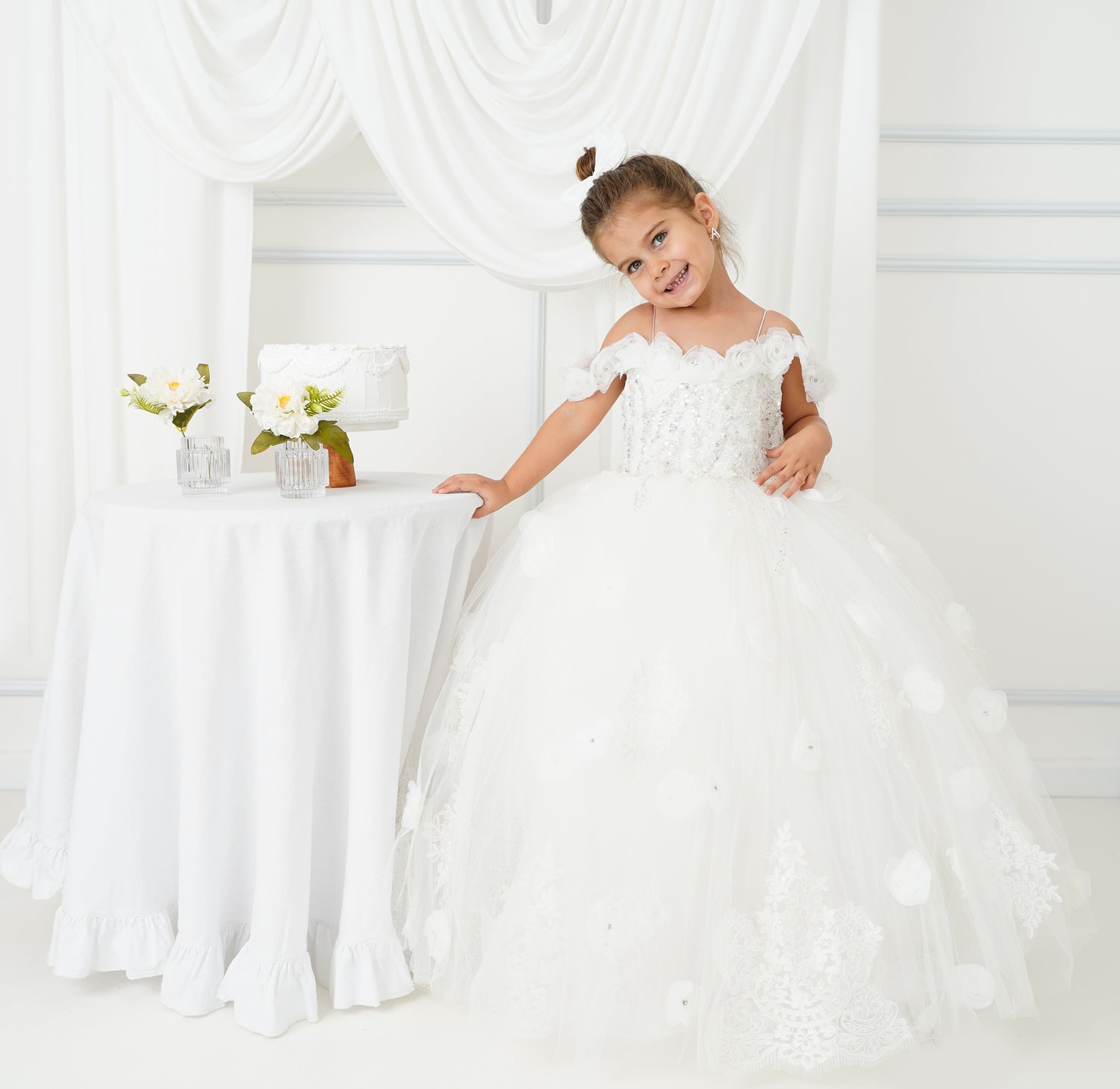 White quinceanera girl dress Baby Girl Dress
