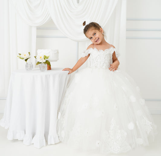 White quinceanera girl dress Baby Girl Dress