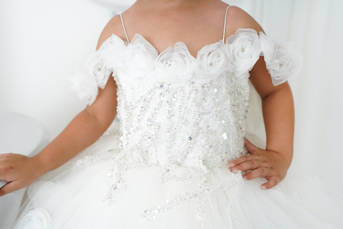 White quinceanera girl dress Baby Girl Dress for Special Occasion