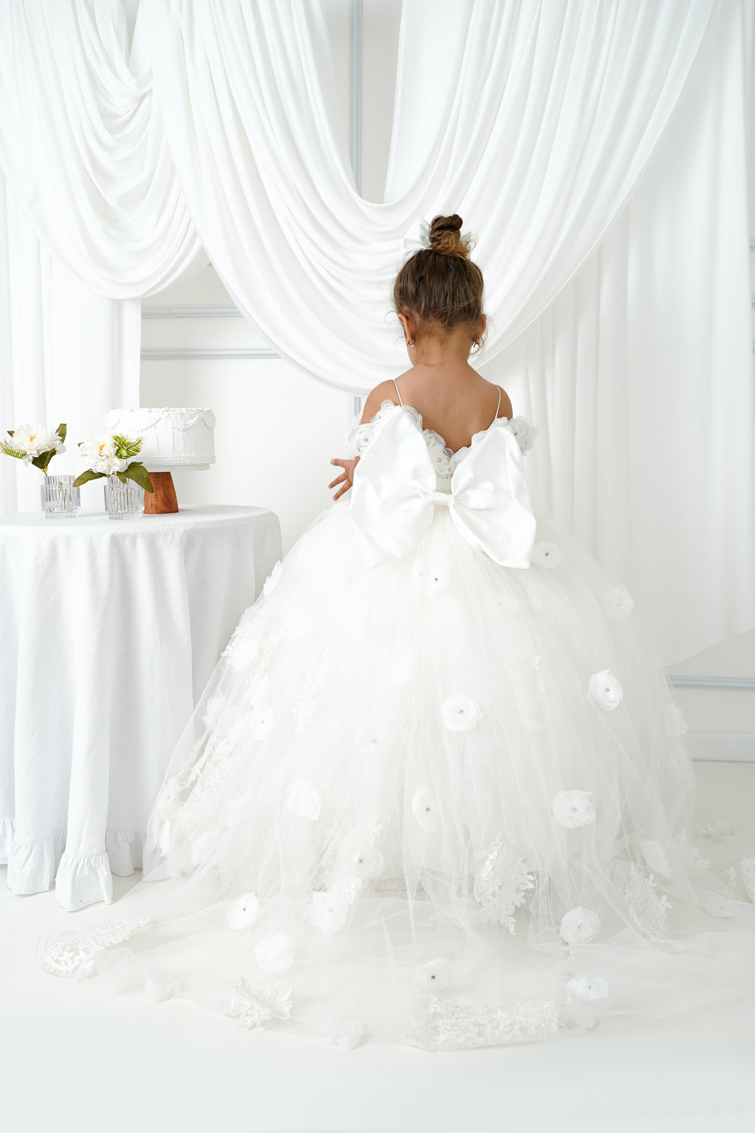 White quinceanera girl dress Baby Girl Dress for Special Occasion
