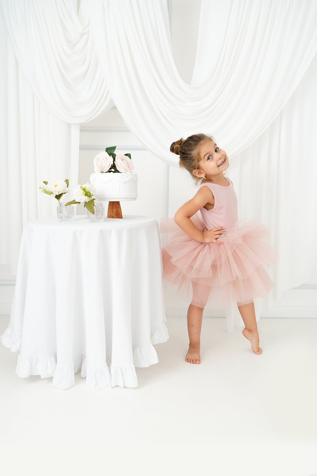 Ballerina Flower Tutu Blush Baby Girl Dress for Special Occasion