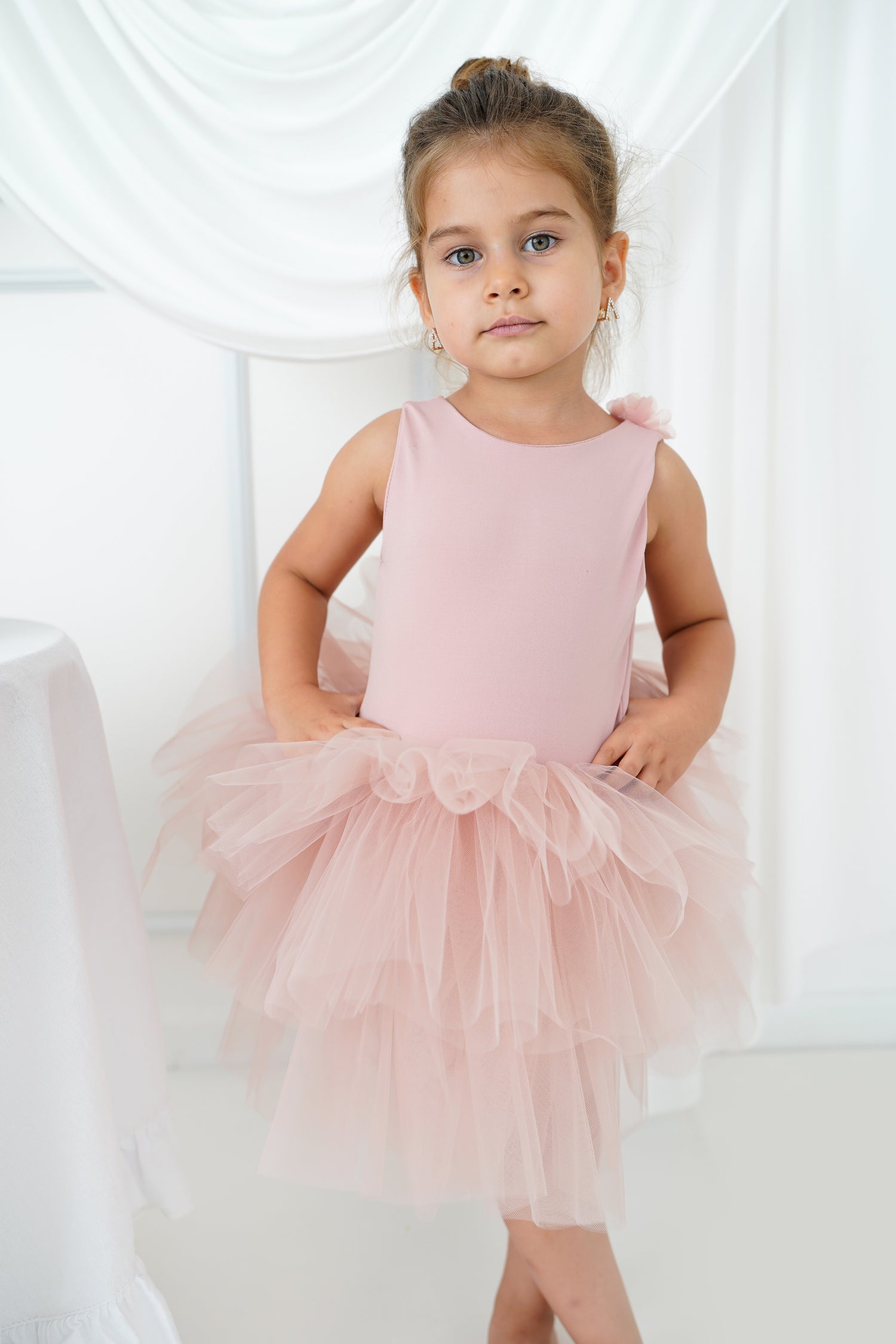 Ballerina Flower Tutu Blush Baby Girl Dress