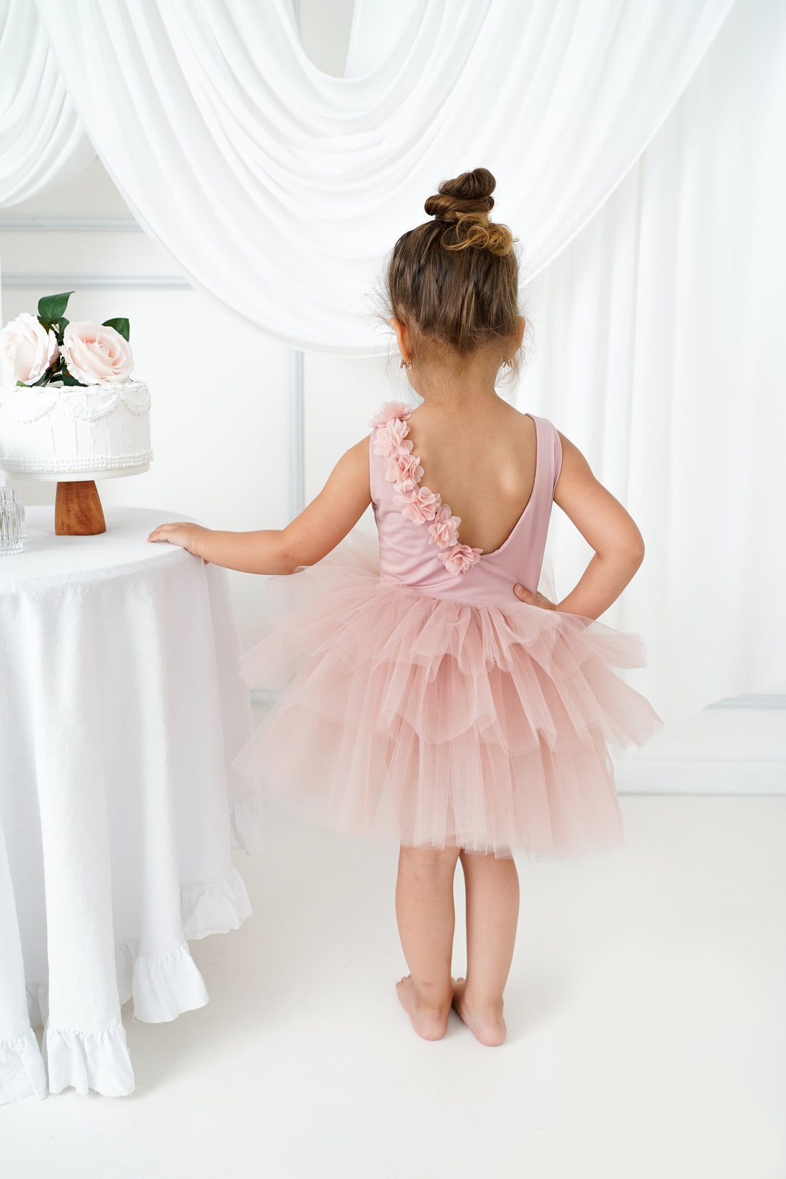 Ballerina Flower Tutu Blush Baby Girl Dress for Special Occasion