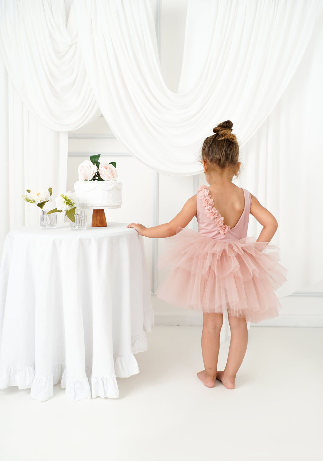 Ballerina Flower Tutu Blush Baby Girl Dress for Special Occasion
