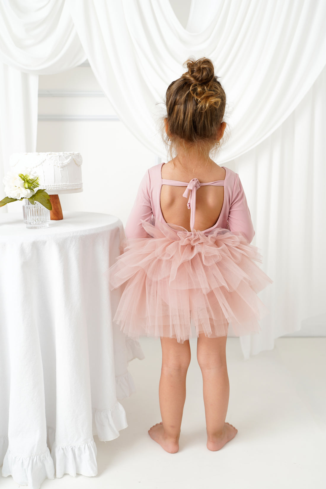 Ballerina tutu blush long sleeve Baby Girl Dress for Special Occasion