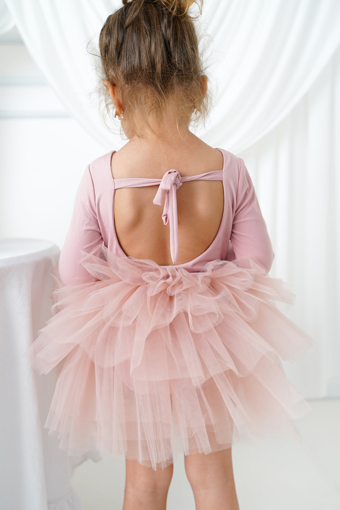 Ballerina tutu blush long sleeve Baby Girl Dress for Special Occasion