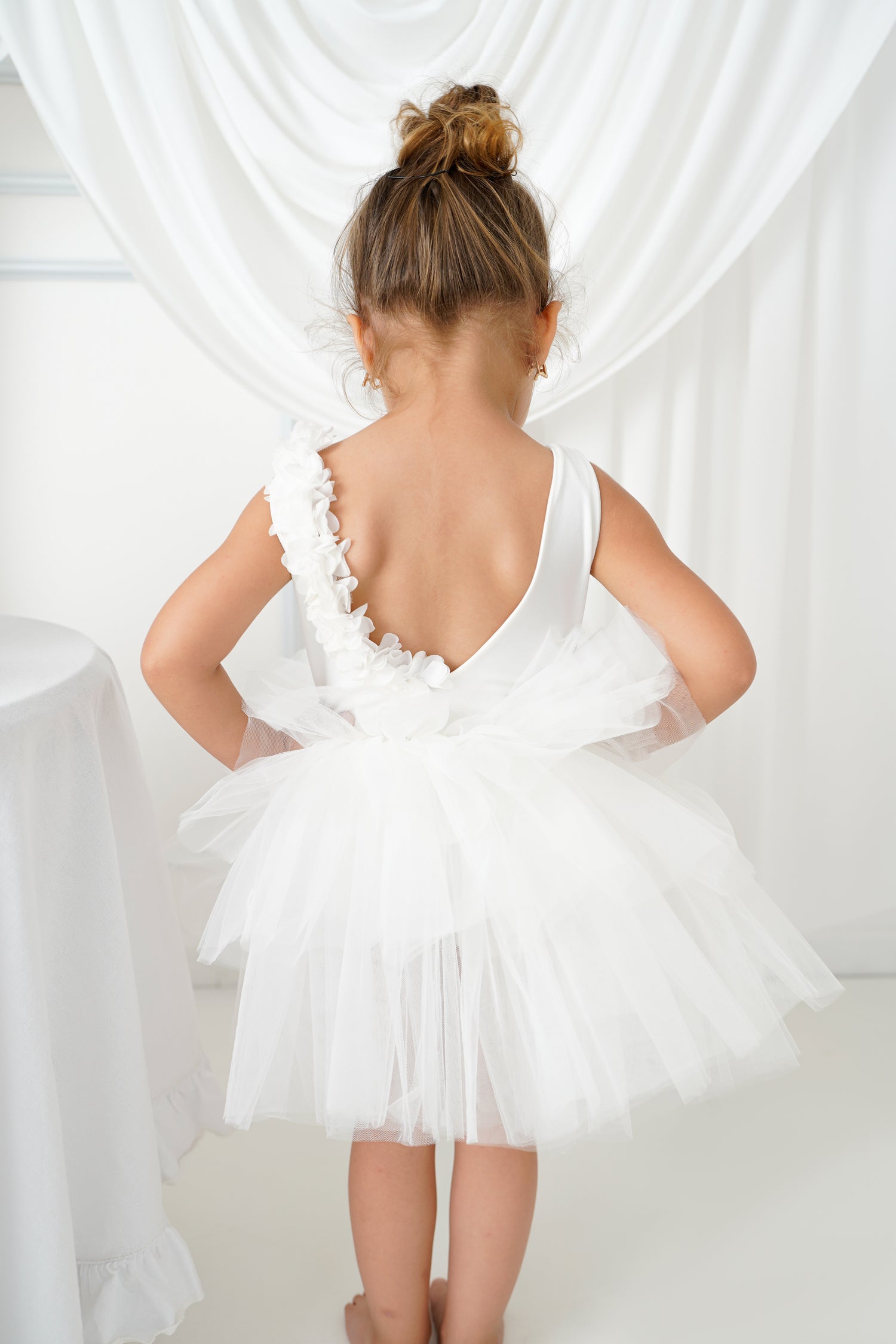 Ballerina tutu white sleveless Baby Girl Dress