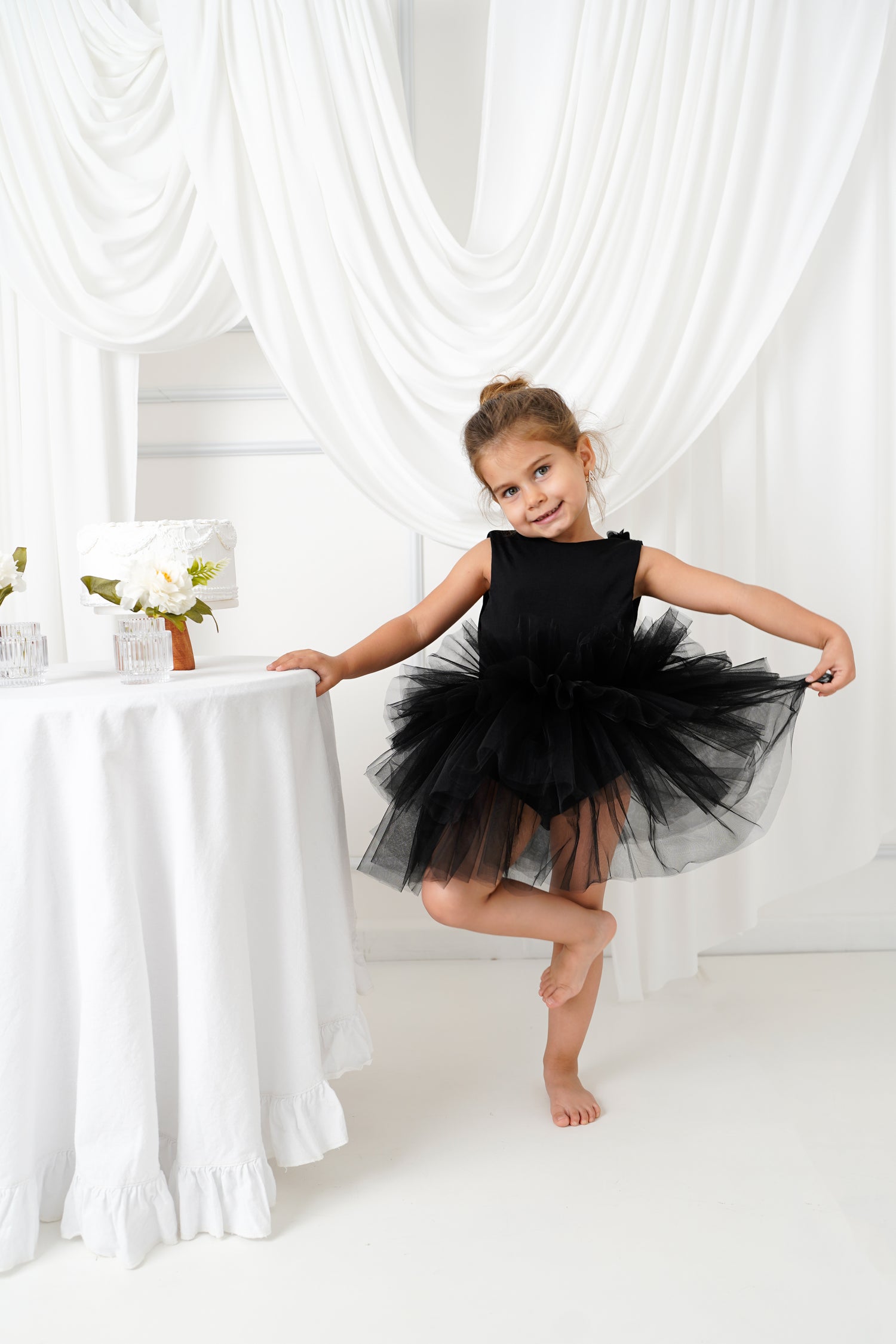 Flower black ballerina tutu Baby Girl Dress