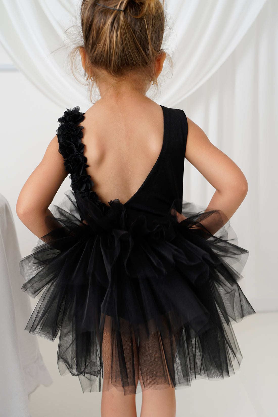 Flower black ballerina tutu Baby Girl Dress for Special Occasion