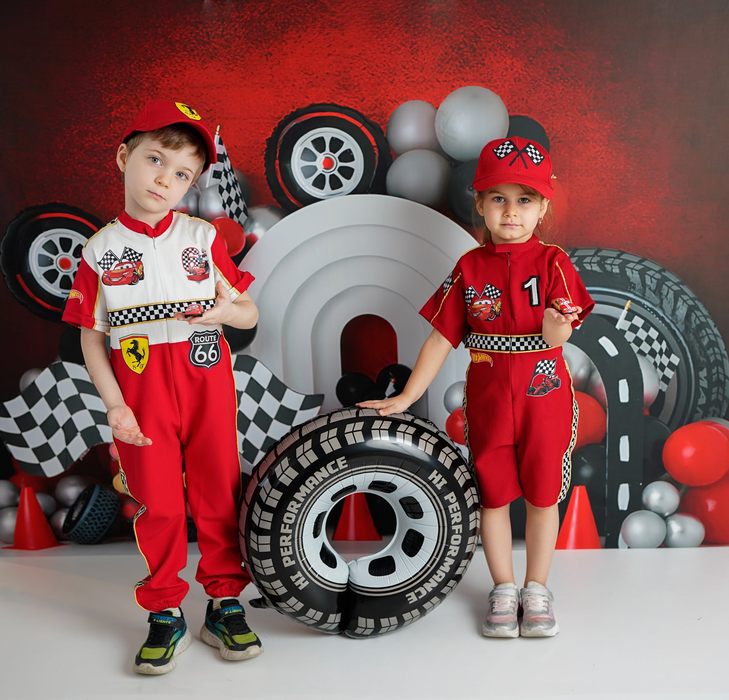 Kids Race Car Costume short sleeve with shorts Baby Girl Dress