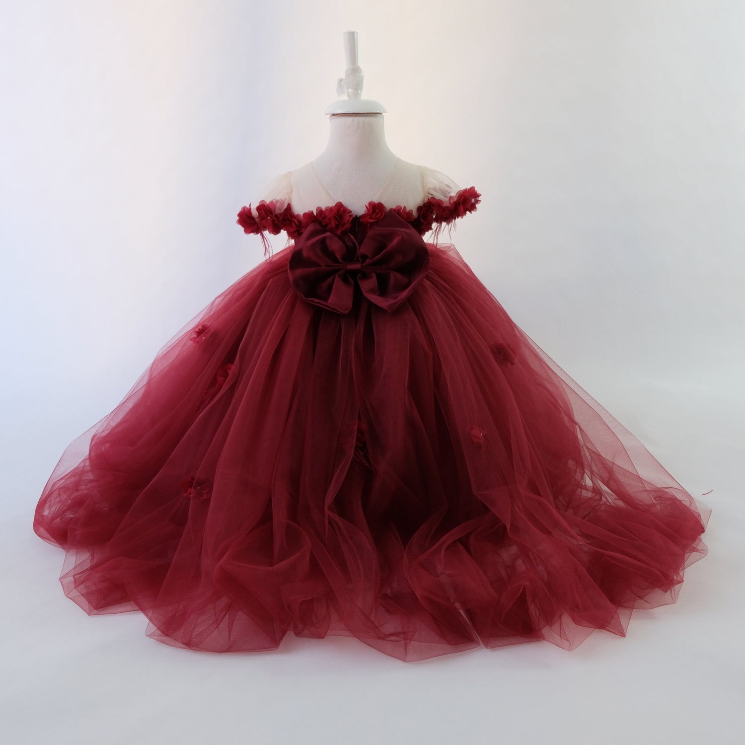 Rebecca flower girl dress burgundy MyBabyByMerry Rebecca flower girl dress burgundy MyBabyByMerry