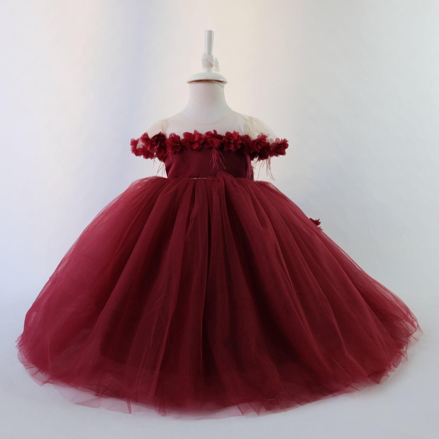 Rebecca flower girl dress burgundy MyBabyByMerry Rebecca flower girl dress burgundy MyBabyByMerry